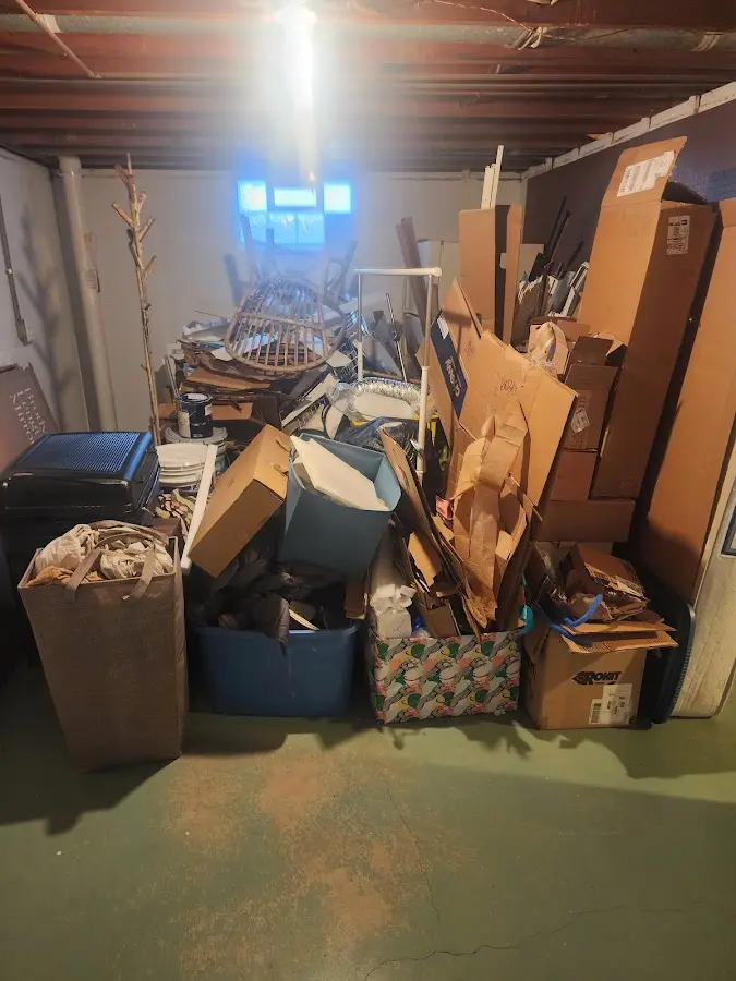 Roll-off dumpster container at job site for Roll Off Dumpster Rental in Nanticoke